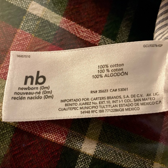 Carter’s Boys Button Up Romper New Born - Picture 4 of 5